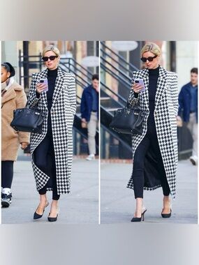 NWT Alice + Olivia Colley Long Tweed Coat . Size XS